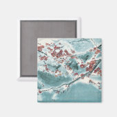 Plum Blossom im Schnee Magnet (Vorderseite/Rückseite)