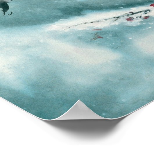 Plum Blossom im Schnee Poster (Ecke)