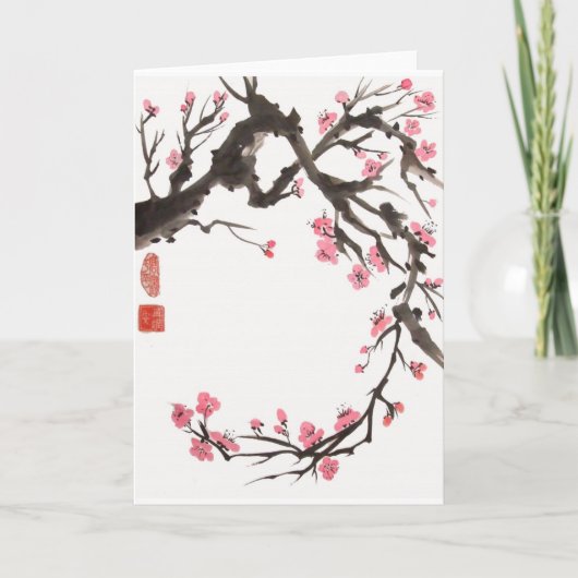 Plum Blossom Kurve Blankenkarte Karte (Vorderseite)