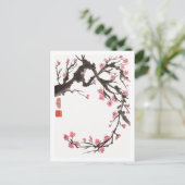 Plum Blossom Kurve Postkarte (Stehend Vorderseite)