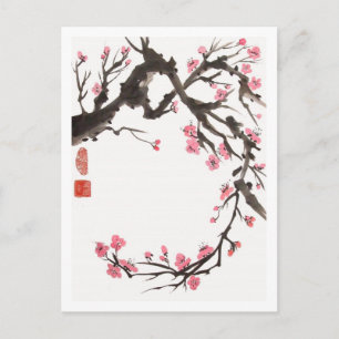 Plum Blossom Kurve Postkarte