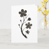 Plum Blossom Line Art - Botanische Karte (Gelbe Blume)
