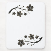 Plum Blossom Line Art - Botanische Maus Pad Mousepad (Vorne)