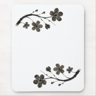 Plum Blossom Line Art - Botanische Maus Pad Mousepad