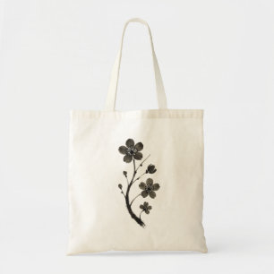 Plum Blossom Line Art - Botanische Tote Tasche