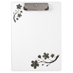 Plum Blossom Line Art - Botanische Zwischenablage Klemmbrett