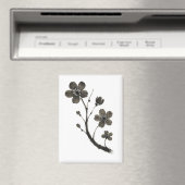 Plum Blossom Line Art - Botanisches Design auf Magnet (In Situ (Geschirrspüler))