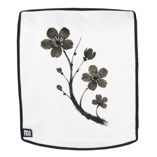 Plum Blossom Line Art - Botanisches Design auf Rucksack (Abnehmbare Front)