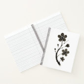 Plum Blossom Line Art - Minimal Botanisches Notebo Notizblock (Innenseite)