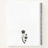 Plum Blossom Line Art - Minimal Botanisches Notebo Notizblock (Rückseite)