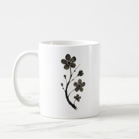 Plum Blossom Line Art - Minimale botanische Tasse (Links)
