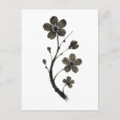 Plum Blossom Line Art: Minimaler botanischer Garte Postkarte (Vorderseite)