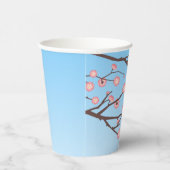 Plum Blossom und Glass Wind Chime auf Light Blue Pappbecher (Rechts)