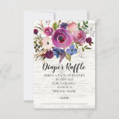 Plum & Blue Baby Duschdusche Windeln Raffle Ticket Einladung (Vorderseite)