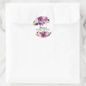 Plum Blue Floral Brautparty Umschlag Aufkleber (Tasche)