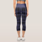 Plum Blue Kariert Designer High Waisted Capris (Rückseite)