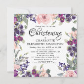 Plum Blush Floral Square Einladungen (Vorderseite)