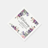 Plum Blush Personalisiertes Christening Serviette (Ecke)