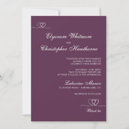 Plum Bold Elegant Chic Calligraphy Wedding Einladung