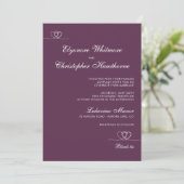 Plum Bold Elegant Chic Calligraphy Wedding Einladung (Stehend Vorderseite)