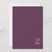 Plum Bold Elegant Chic Calligraphy Wedding Einladung (Rückseite)