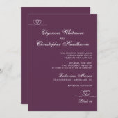 Plum Bold Elegant Chic Calligraphy Wedding Einladung (Vorne/Hinten)