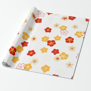 Plum Bossom Blume Chinesisch Neues Jahr Muster Geschenkpapier