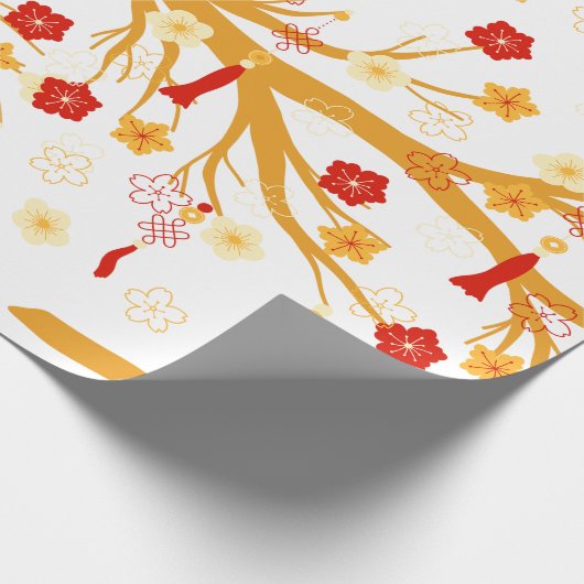 Plum Bossom Chinesisches Neujahrsmuster Geschenkpapier (Ecke)