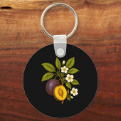 Plum Botanical Fruit Graphic Orchard Farm Nature A Schlüsselanhänger (Vorderseite)
