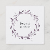 Plum Botanical Kreath Quadratische Visitenkarte (Vorderseite)