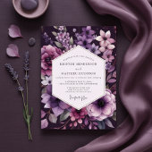 Plum Botanical Romance Wedding Einladung