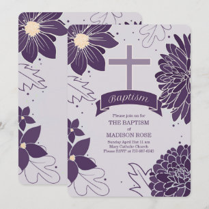 Plum Botanicals für Mädchen mit Taufe Einladung