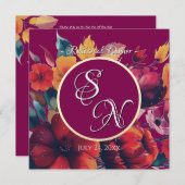 Plum Bouquet Wedding Probe Einladung (Vorne/Hinten)