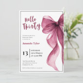 Plum Bow 30th Birthday Invitation Einladung (Stehend Vorderseite)