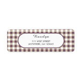Plum Buffalo Kariert Holiday Return Address Label (Vorne)