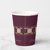 Plum Burgund mit floralen Akzenten Pappbecher (Rechts)