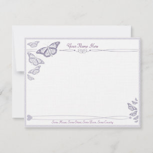 Plum Butterfly Korrespondence Cards Mitteilungskarte