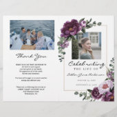 Plum Celebration of Life Folded Funeral Program Flyer (Vorne)