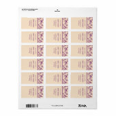 Plum Champagne Scroll Wedding Lip Balm Label Adressaufkleber (Vorne)