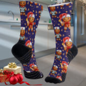 Plum Christmas Nurse Whimsical Gingerbread Man Socken