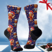 Plum Christmas Nurse Whimsical Gingerbread Man Socken