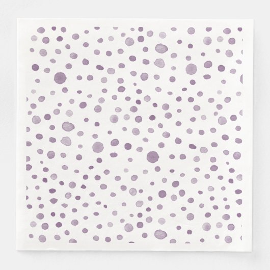 Plum Confetti Wasserfarbe Dots Papier Napkin Serviette (Vorderseite)