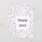 Plum Confetti Wasserfarben Punkte Danke Karte (Vorne/Hinten)