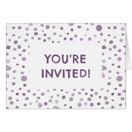 Plum Confetti Watercolor Dots Geburtstag Einladung