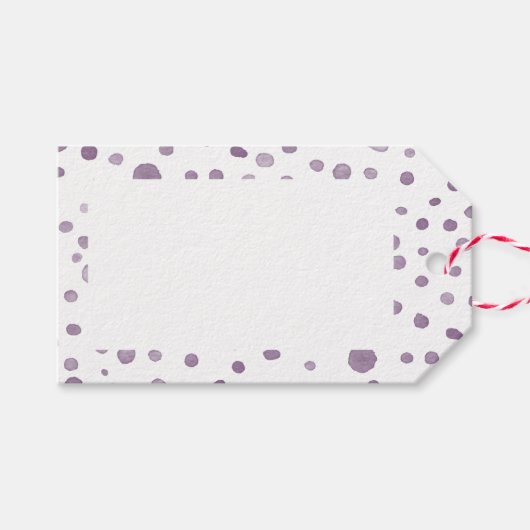 Plum Confetti Watercolor Dots Geschenkmarke Geschenkanhänger (Vorderseite (Horizontal))