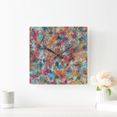 Plum Crazy Wall Clock Quadratische Wanduhr (Zuhause)