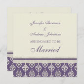 Plum Cream Verlobung Announcards Einladung (Vorne/Hinten)