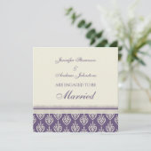 Plum Cream Verlobung Announcards Einladung (Stehend Vorderseite)