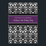 Plum Damask 70. Geburtstagsparty Einladungen<br><div class="desc">Individuelle 70. Geburtstagsparty Einladungen in eleganter Aubergine dunkellila,  schwarz-weiß klassisch blumengestaute Vintage Muster. Fügen Sie Ihren Namen und Ihre Party-Details für eine einzigartige und stilvolle Geburtstagsfeier-Einladung hinzu.</div>