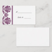 Plum Damask Hochzeitsstellplätze Platzkarte (Vorne/Hinten)